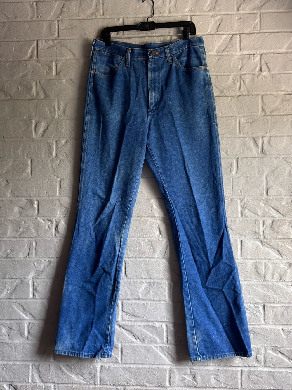 Vintage Wrangler 82611NV Regular Fit Jeans 34x34 Faded Made in USA Leather